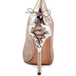 Sam Edelman "Evan" Heel - Zinc Snake, Size 5